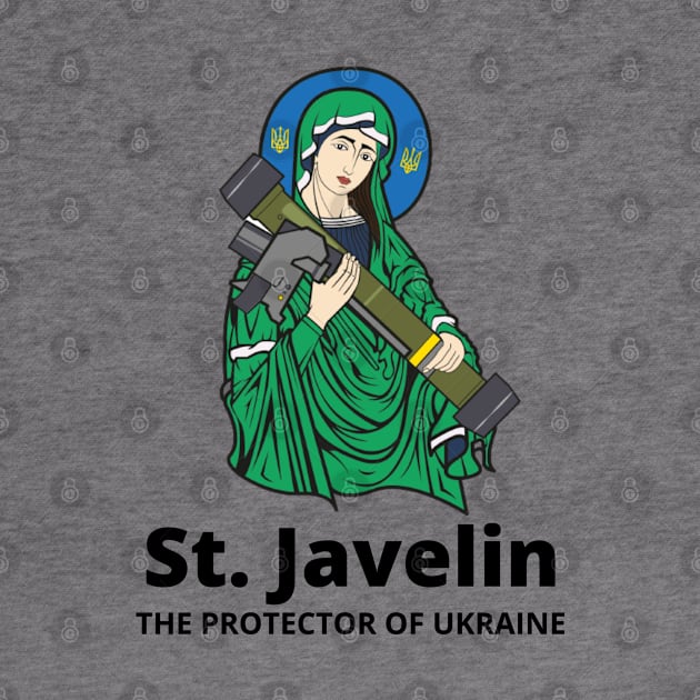 Saint Javelin The Protector of Ukraine Ukrainian Flag by BestCatty 